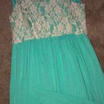 Coveted Clothing  Maxi Dress Mint Green Cream Lace Photo 3