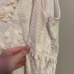 Nine West Urban Nomad Ivory Raw Lace Edge Shift Dress V Neck Size 12 Photo 2