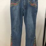 Gazoz vintage retro embroidered floral motif blue jeans womens size 9/10 Photo 0