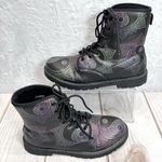 Yin Yang Mandala Chakra Combat Boots Lace Up Vegan Dream Catcher Boho Whimsigoth Size 11 Photo 1