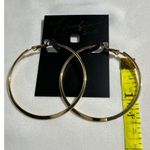 Thalia Sodi Earrings NWT Goldtone Flattened Round Hoop Photo 2