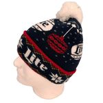 Miller Lite Christmas Novelty Pom Pom Beanie Hat Photo 0