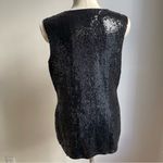 Vintage 1960s Valentina Black Sequin Vest Beaded Embellished Wool Cocktail Large Photo 3