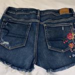 American Eagle  Outfitters High Waist Denim Shorts with Floral Embroidery Photo 6