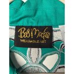 Bob Mackie VTG Wearable Art Embroidered Teal Jacket Floral Design Cotton Blend L Photo 5
