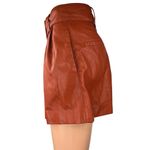ZARA Brown Faux Leather Vegan Belted High Waisted Shorts Burnt Orange Size S Photo 1