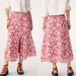Ba&sh NWT Dalenda Floral High Waisted Midi Flared Skirt Fushia Women's 36 / S Photo 1