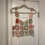 Mexicali Blues NWT  OS White Rainbow Crochet Crop Top Tank Granny Square Cotton Photo 3
