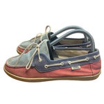 Vans  Chauffette Women's‎ Boat Shoes Aqua Sea/Calypso Coral Canvas Slip-On Size 8 Photo 2