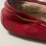 UGG  Women’s Size 8 Red Suede Dakota Moccasin Slippers Flawed Photo 3