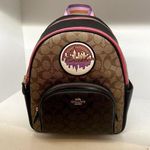 Coach Court Backpack In Blocked Signature Canvas With Souvenir Patches c6920 Photo 0