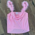 Le lis  Pink Chic Camisole Faux Fur Top Size Large Photo 1