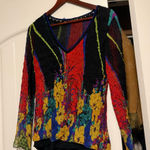 Alberto Makali  Multicolor Floral V-Neck Top Photo 0