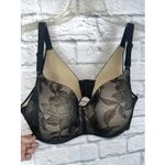 Cacique  Women's Lightly Lined Balconette Black Lace Underwire Bra 42DD Photo 1