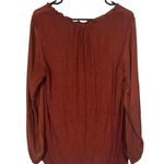 Anthropologie Dolan Anthro Rust Long Sleeve High Low Hem Button Front Blouse Women Sz L Photo 1