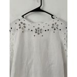 Madewell NWT Linen Embroidered Eyelet Hi Low Top White Size XL Photo 6