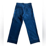 Free People Sandrine Rose Los Angeles black wide leg embroidered jeans size 24 Fray Hem Photo 2