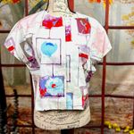 Socapri Fully Lined Blazer Jacket Top Red/Blue on Ivory size 44 Italian 8 us Blue Photo 2