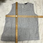 Quince Shirt Women Medium Blue White Linen Striped Tank Quiet Luxury Lagenlook Photo 2