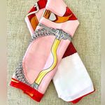 Stylish Pink and Red Geometric Scarf Photo 0