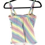 Lands' End  Womens Chlorine Resistant Bandeau Tankini Swimsuit Top Blue 6 Photo 1