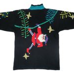 Vintage 90s, Lisa Nichols Christmas Santa Sweater Black Size M Photo 2