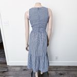 Gal Meets Glam [] Blue Gingham Check Print Ardith Tiered Midi Sundress Size 12 Photo 2