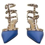 Valentino Garavani  Rockstud 65mm Leather Caged Pump Blue Pink Size 36.5 Photo 3