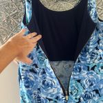 Carmen Marc Valvo Luxe by  blue roses fit and flare dress  with pockets size 16P Photo 6