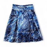 Milly  scribble print A-line midi skirt blue white size 4 Photo 2