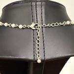 Hammered metal two tone Cross Pendant and faux pearl chain necklace Gold Photo 3