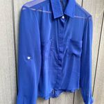 B Jewel  Sheer Blouse Blue Photo 2