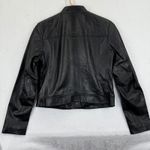 Michael Kors Black Leather Moto Jacket Womens Size M Asymmetrical Zip Photo 11