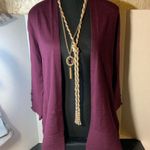 Evolution  by Cyrus button sleeve open front cardigan small & 2 vintage necklace Photo 0