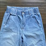 American Eagle  Paperbag Straight Leg Denim Womens Sz 12 Light Blue Jean Photo 1