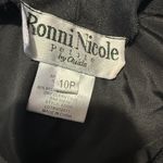 Ronni Nicole  Long Black Velvet Dress with Sheer Panels Photo 6