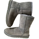 UGG Original  Australia Grey Sheepskin Suede Ankle Pull On Boots Photo 5