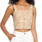 BP x Nordstrom Rack Floral Crop Top- Linen- Tan- Size XL- NWOT Photo 0