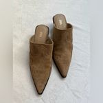 ZARA Camel Suede Embroidered Mules Photo 5