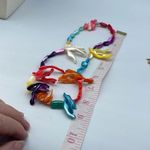 Vintage dyed Mother of Pearl necklace beach tropical cruise party. Pink Photo 3