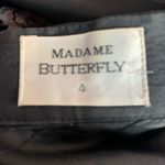 Vintage Madame Butterfly Black Embroidered Mandarin Jacket Size 4 Photo 6