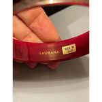 Vintage Italian Bangle Bracelet by Laurana Red & Gold Peacock Photo 3