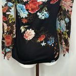 Forbidden Black Floral Mesh Sleeve Top Women Small Boho Y2K Cottagecore Photo 8