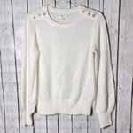 Birch Ny White/cream Sweater with Rhinestone Shoulders Photo 0