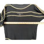 Diane Von Furstenberg  Shirt Womens 2 Black Gold Silk Sheer Blouse Top Party Glam Photo 4
