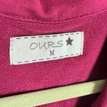 OURS 100% Cotton Red Full Zip Pleated Collared Vest Pockets Cinching Cord Size M Size M Photo 7