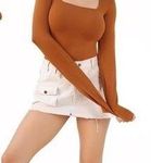 Mangopop Women's Brown Bodysuit Sz XL Chic Minimalist Feminine Girly Causal Photo 1