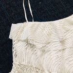 Target NWT Small White Crochet Lace One Shoulder Elastic Waist Flare Blouse Photo 3