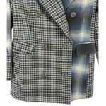 7 For All Mankind ‎ Mixed Plaid Double Breasted Wool Blend Blazer Jacket Size XS Photo 8
