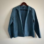 Eileen Fisher Women’s Textured Collar Silk Blazer Cardigan Open Jacket Medium Photo 2